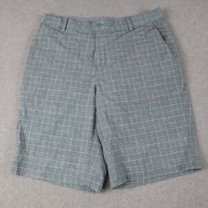 Nike Golf Shorts Mens 34 Dri-Fit Performance Chino Stretch Flex Gray Check